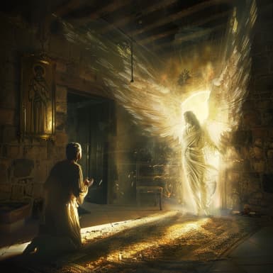 Faptele Apostolilor 10:3 - Pela ceasul al nouălea din zi, a văzut lămurit într'o vedenie pe un înger al lui Dumnezeu că a intrat la el, şi i -a zis: ,,Cornelie!``