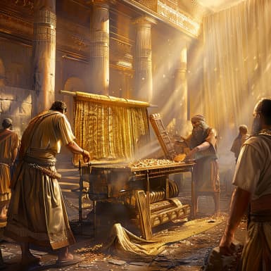 שמות 36:8 - וַיַּעֲשׂוּ כָל־חֲכַם־לֵב בְּעֹשֵׂי הַמְּלָאכָה אֶת־הַמִּשְׁכָּן עֶשֶׂר יְרִיעֹת שֵׁשׁ מָשְׁזָר וּתְכֵלֶת וְאַרְגָּמָן וְתֹולַעַת שָׁנִי כְּרֻבִים מַעֲשֵׂה חֹשֵׁב עָשָׂה אֹתָם׃