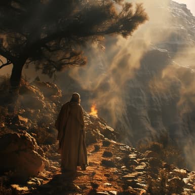 Исход 3:2 - И явился ему Ангел Господень в пламени огня из среды тернового куста. И увидел он, что терновый куст горит огнем, но куст не сгорает.