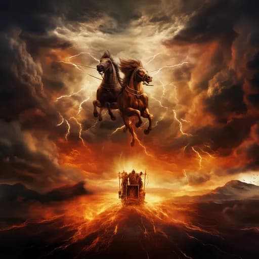 Ezechiel 1:4 - I viděl jsem, a aj, vítr tuhý přicházel od půlnoci, a oblak veliký, a oheň plápolající, a okolo něho byl blesk, a z prostředku jeho jako nějaká velmi prudká světlost, z prostředku toho ohně.