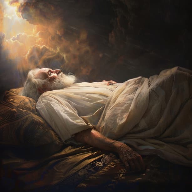 Genesis 15:12 - I stalo se, když slunce zapadalo, že dřímota těžká připadla na Abrama; a aj, hrůza a tma veliká obklíčila jej).