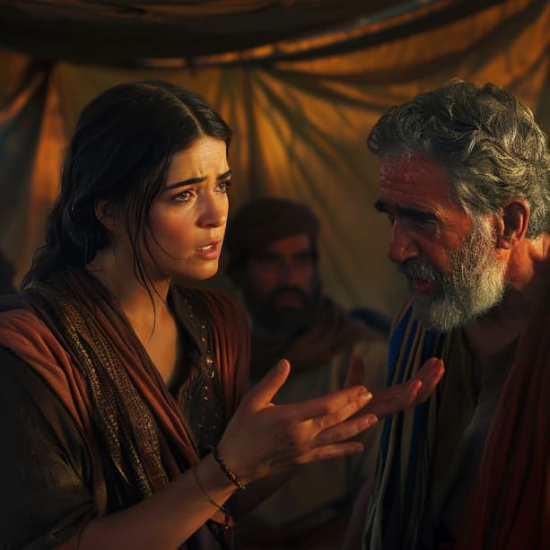 سفر التكوين 16:5 - فقالت ساراي لابرام ظلمي عليك. انا دفعت جاريتي الى حضنك. فلما رأت انها حبلت صغرت في عينيها. يقضي الرب بيني وبينك.