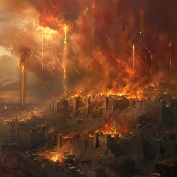 سفر التكوين 19:24 - فامطر الرب على سدوم وعمورة كبريتا ونارا من عند الرب من السماء.