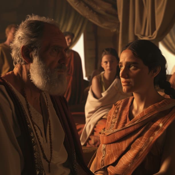 Genesis 20:2 - Kdežto pravil Abraham o Sáře manželce své: Sestra má jest. Tedy poslav Abimelech, král Gerarský, vzal Sáru.