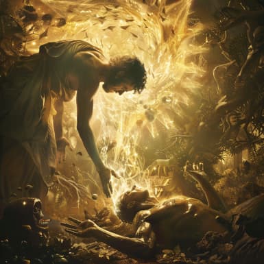 Genesis 2:7 - I učinil Hospodin Bůh člověka z prachu země, a vdechl v chřípě jeho dchnutí života, i byl člověk v duši živou.