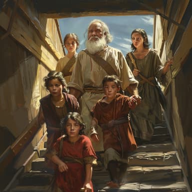 Genesis 7:7 - A protož přišel Noé a synové jeho, i žena jeho, i ženy synů jeho s ním k korábu, pro vody potopy.