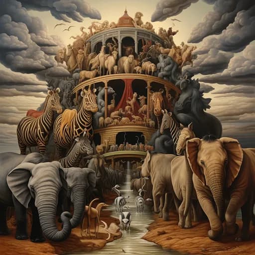 Genesis 7:9 - Po dvém vešli k Noé do korábu, samec a samice, tak jakž byl rozkázal Bůh Noé.