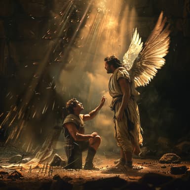 न्यायियों 6:12 - उसको यहोवा के दूत ने दर्शन देकर कहा, “हे शूरवीर सूरमा, यहोवा तेरे संग है।”