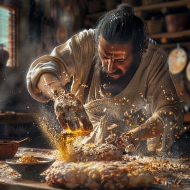 Левит. 2:4 - Если же приносишь жертву приношения хлебного из печеного в печи, то приноси пшеничные хлебы пресные, смешанные с елеем, и лепешки пресные, помазанные елеем.