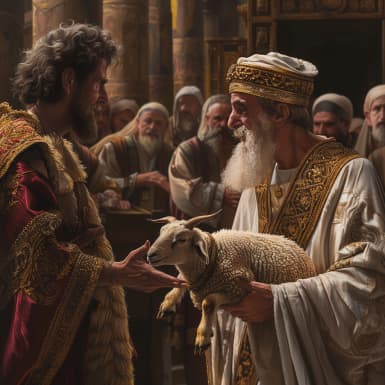 Левит. 5:6 - то пусть принесет Господу за грех свой, которым он согрешил, жертвуповинности из мелкого скота, овцу или козу, за грех, и очистит его священник от греха его.