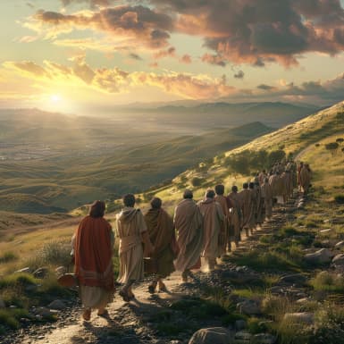 Evangelium podle Marka 10:32 - Byli pak na cestě, jdouce do Jeruzaléma, a Ježíš šel napřed. I byli předěšeni, a jdouce za ním, báli se. Tedy pojav Ježíš opět dvanácte, počal jim praviti, co se jemu má státi,