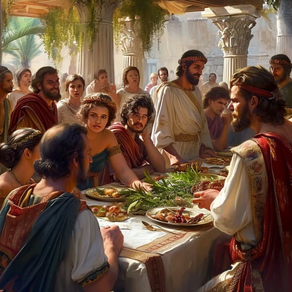 Matouš 22 - Příběhy ze svatební hostiny a daně pro Caesara