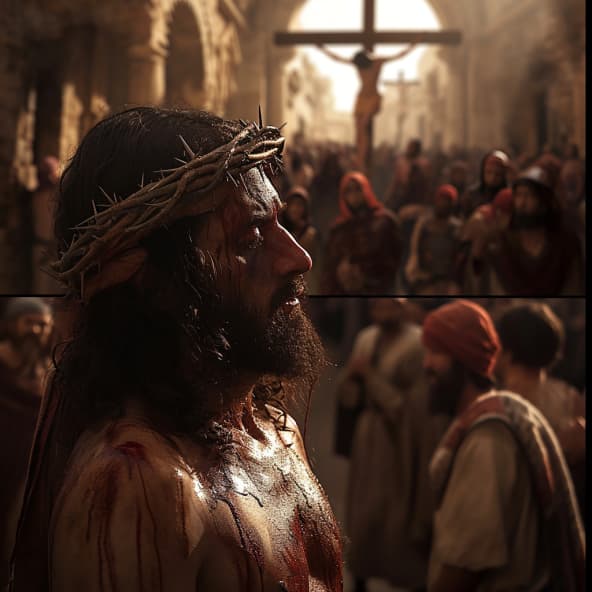 Matouš 27 - Soud a ukřižování Ježíše.