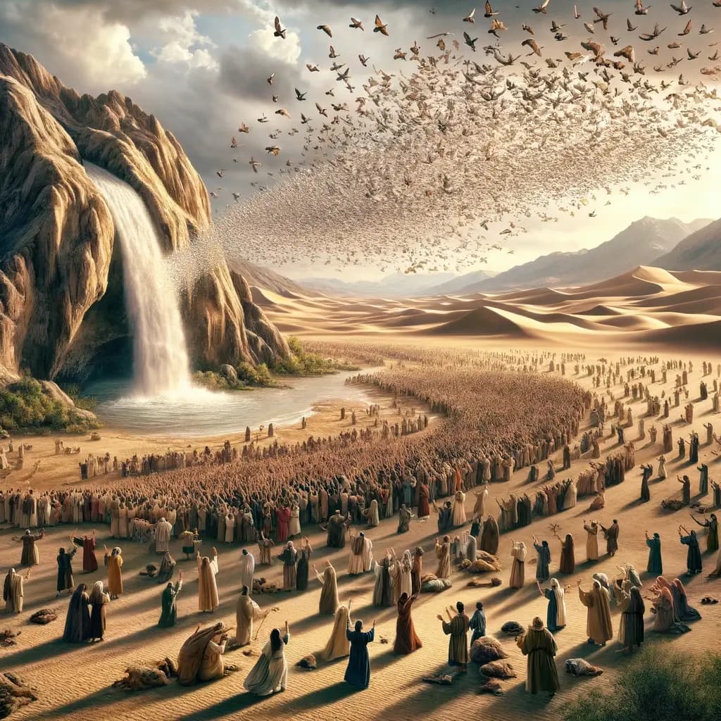 Žalmy 105:40 - K žádosti přivedl křepelky, a chlebem nebeským sytil je.