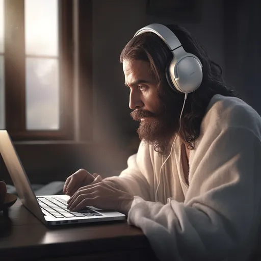 Jesus working hard